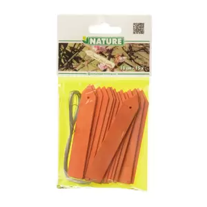 Houten plantenetiketten met ijzerdraad geel H10cm set à 15 stuks - afbeelding 3