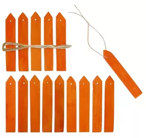 Houten plantenetiketten met ijzerdraad geel H10cm set à 15 stuks - afbeelding 3