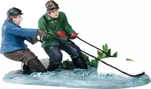 IJsblok uit het water halen