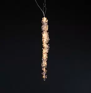 Ijspegel 30cm 10 lampjes Led warm wit  op batterijen