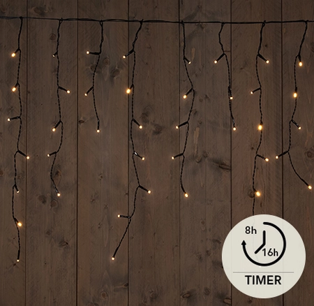 ICICLE LIGHTS ZWART 180L / 360X60CM