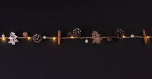 Decoratieverlichting Kaneelstok/dennenappel 10 classic warme Led lampjes 1 meter op batterijen