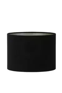 Kap cilinder 30-30-21 cm VELOURS zwart-taupe