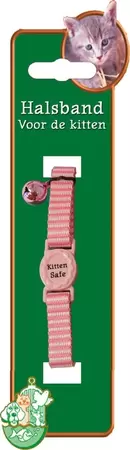 Kattenhalsband polyester roze gestreept