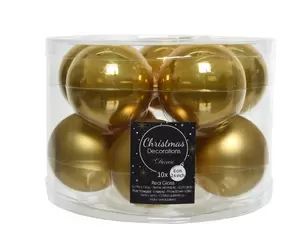 Kerstbal glas 10 stuks 60 mm Mosterd