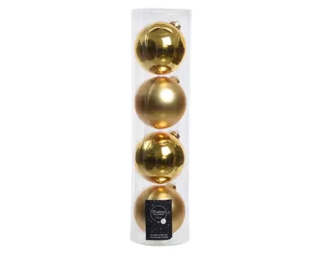 Kerstbal glas 4 stuks 100 mm Licht Goud