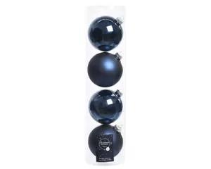 Kerstbal glas 4 stuks 100 mm Nacht Blauw
