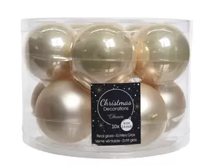 Kerstbal glas 10 stuks 60 mm Parel