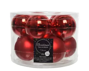 Kerstbal glas 10 stuks 60 mm Kerstrood