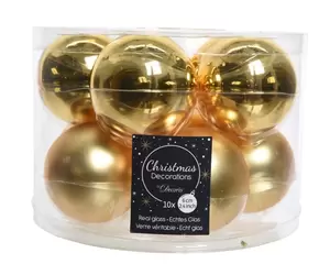 Kerstbal glas 10 stuks 60 mm Licht Goud