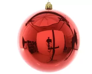 Kerstbal Plastic Glans 1 stuk kerstrood 200mm