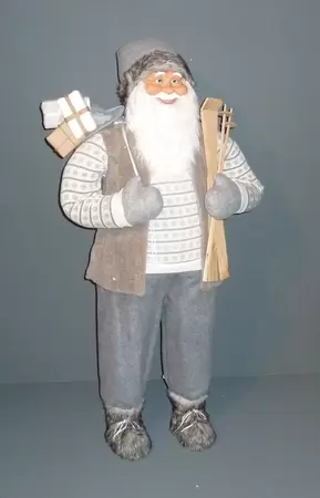Kerstman 155cm wit-grijs