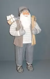 Kerstman 155cm wit-grijs