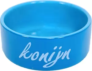 Konijnen eetbak steen blauw 12cm