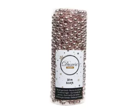 Kralenketting plastic 10m Poederroze