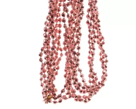Kralenketting Plastic Diamant marmer roze 270 cm