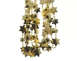 Kralenketting ster plastic 270cm Licht Goud