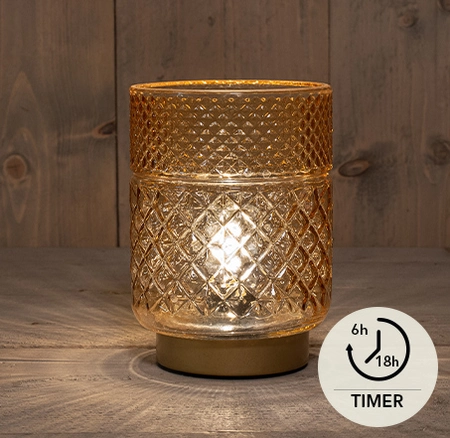 GLAZEN LAMP AMBER 12X17,5CM