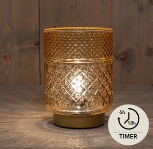GLAZEN LAMP AMBER 12X17,5CM