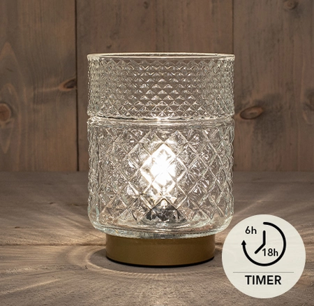 GLAZEN LAMP HELDER 12X17,5CM