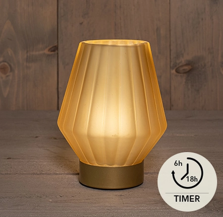 GLAZEN LAMP MAT GOUD 12X17CM