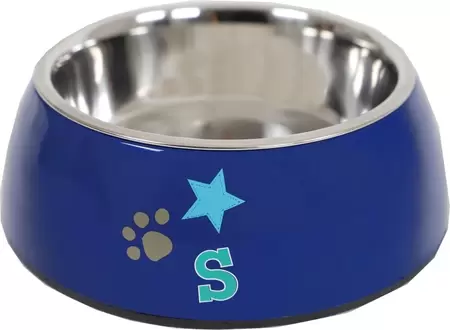 lief! Boys plastic/RVS eetbak met anti-slip rand voor de hond, 18 cm.