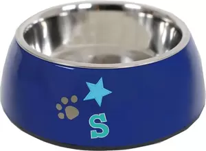 lief! Boys plastic/RVS eetbak met anti-slip rand voor de hond, 18 cm.