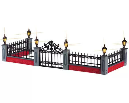 Lighted Wrought Iron Fence Lemax