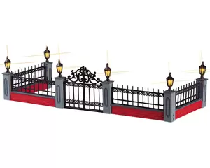 Lighted Wrought Iron Fence Lemax
