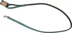 Lijn nappa met strass turquoise/grijs 14mm/130cm
