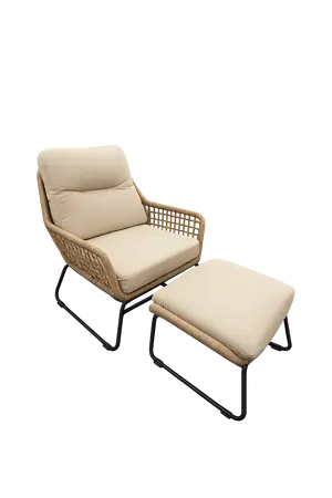 Lorence relaxstoel incl. footstool Sahara Dust - Black