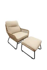 Lorence relaxstoel incl. footstool Sahara Dust - Black
