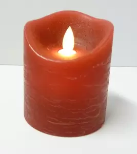 Magic Flame LED kaars 79x100mm rood timer