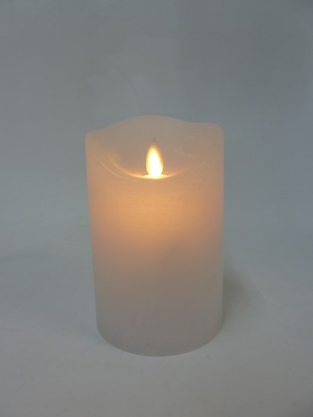 Magic Flame LED kaars 79x127mm wit timer