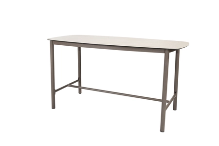 Manolo high dining tafel - bartafel terre met printed keramiek top 180 x 90 cm