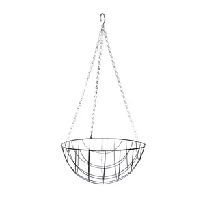 Esschert Design Zwart Metalen Hanging Basket M 30cm