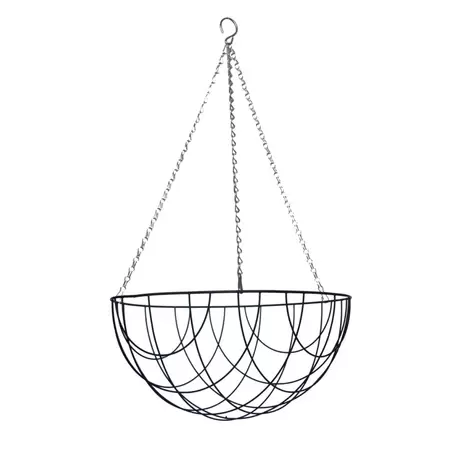 Esschert Design Zwart Metalen Hanging Basket XL 40cm