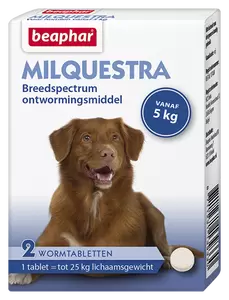 Milquestra wormtabletten hond 2 tabl.