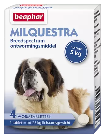 Milquestra wormtabletten hond 4 tabl.