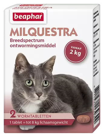 Milquestra wormtabletten kat 2 tabl.