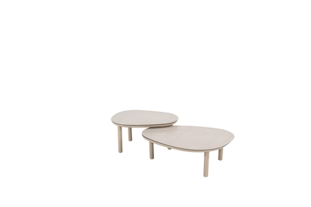Monroe set van 2 salontafels latte Ø 65 cm (H 32) en Ø 80 cm (H 27)