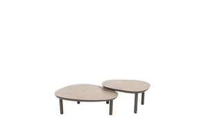 Monroe set van 2 salontafels terre Ø 65 cm (H 32) en Ø 80 cm (H 27)