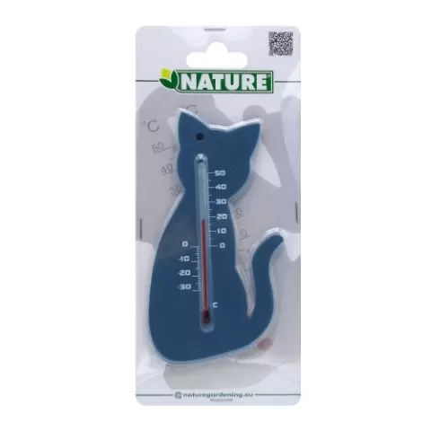 Muurthermometer grijs kat Tuincentrum