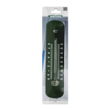 Muurthermometer metaal groen h30cm