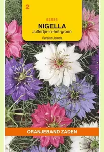 Nigella, Juffertje-in-het-groen Persian Jewels gemengd Oranjeband - afbeelding 1