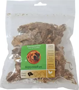 Natuurlijke snack kip, zak kippennekjes 200 gram.