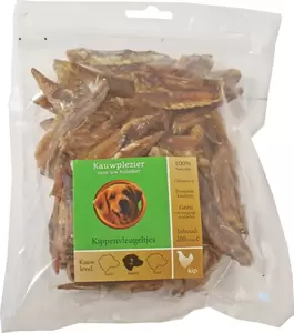 Natuurlijke snack kip, zak kippenvleugeltjes 200 gram.