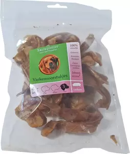 Natuurlijke snack varken, zak varkensoorstukjes 200 gram.