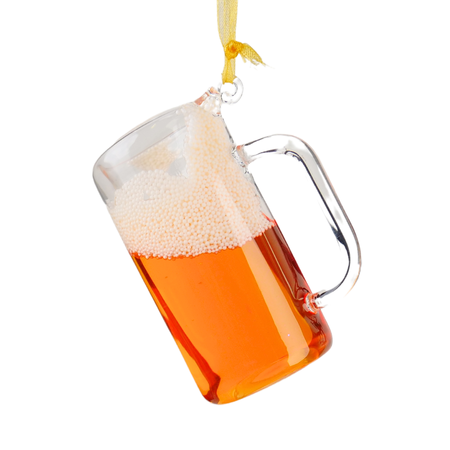 Orn.glas bier mug 8cm