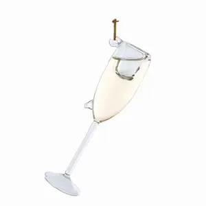 Orn.glas champagne l10cm